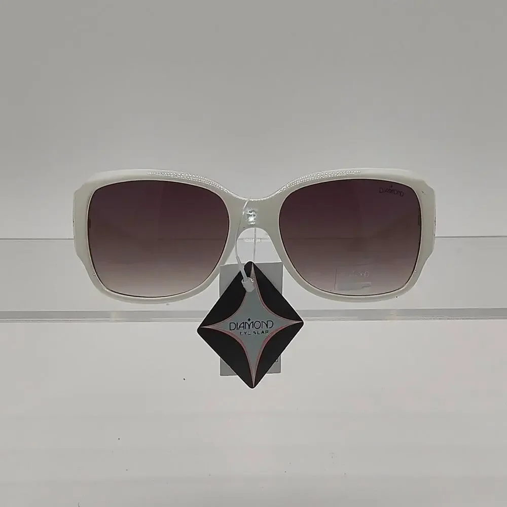 302diamond vision white sunglasses with